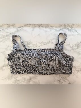 Black & White Snake Print Bathing Suit Top